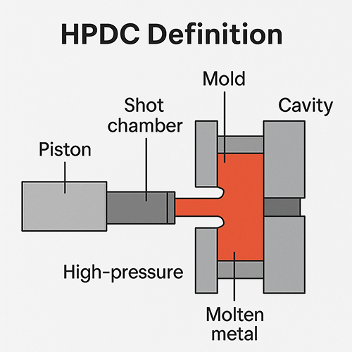 Diagram showing the definition of HPDC with labels