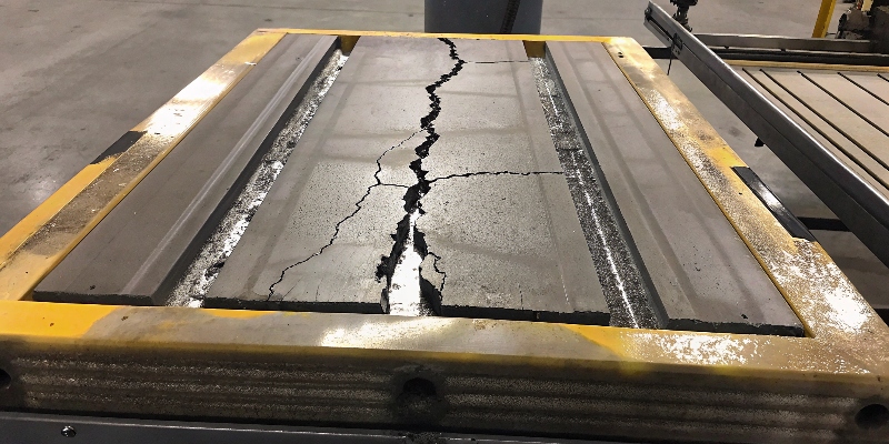 A close-up image showing heat checking cracks on the surface of a die casting mold.