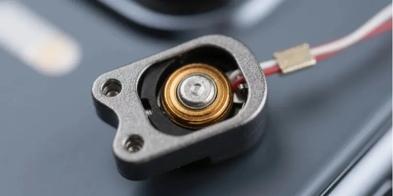 A close-up shot of a small aluminum die-cast part
