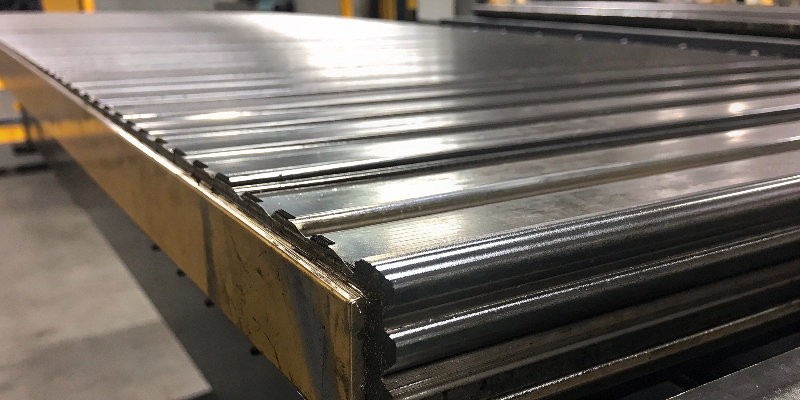 A close-up view of a clean, narrow laser weld seam on an aluminum part