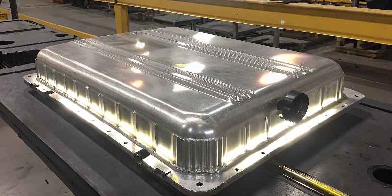 Une pièce moulée en aluminium très complexe pour un véhicule électrique, montrant la précision du fabricant