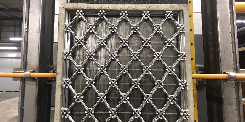 Nahaufnahme der kristallinen Struktur einer A380-Aluminiumlegierung