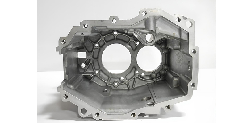 An intricate 3D CAD model of a gearbox housing die-casting mold.