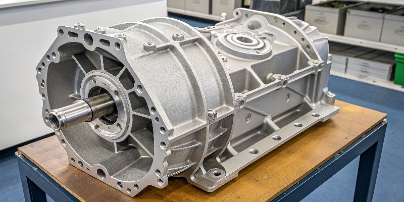 Fundición de Precisión de Aluminio Una pieza de fundición de aluminio muy compleja para un vehículo eléctrico, que muestra la precisión del fabricante