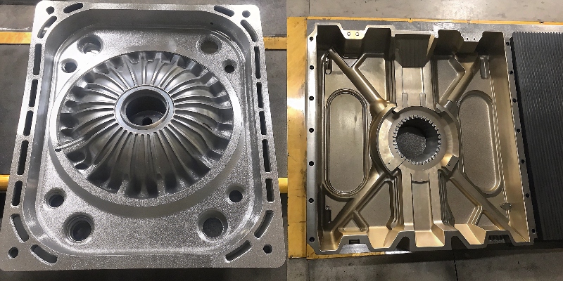 Una variedad de piezas de fundición a presión de aluminio y zinc que muestran su complejidad y acabado superficial