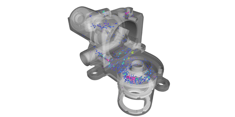 Addressing Internal Defects in Aluminum Alloy Die Castings An X-ray image showing internal porosity in a complex aluminum casting next to a perfect, defect-free one.