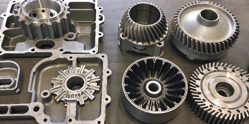 A collection of diverse and complex aluminum die-cast parts for automotive and industrial use