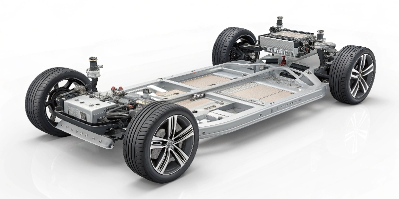 A large, complex 'mega-casting' for an EV chassis that integrates dozens of formerly separate components