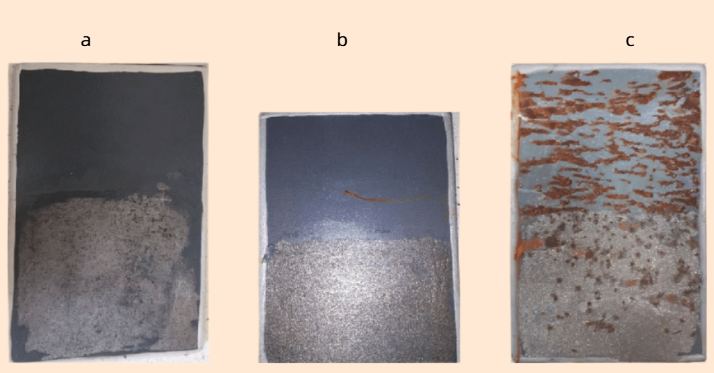 A split-image showing a heavily corroded, untreated aluminum part next to a pristine, treated part after being subjected to a salt spray test.