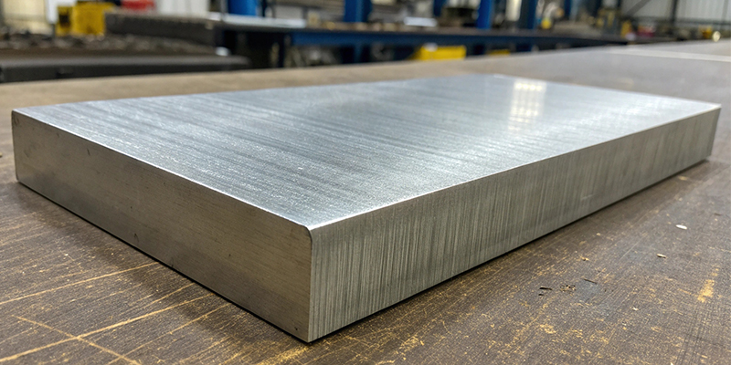 Selecting High-Quality Materials for Mold Construction A close-up of a raw, high-quality block of H13 tool steel, showing its clean and uniform texture.