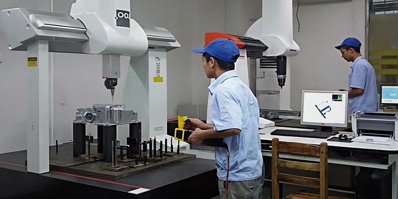A diverse collage showing EMP Tech's facilities, team members collaborating, and various high-precision die-cast components.