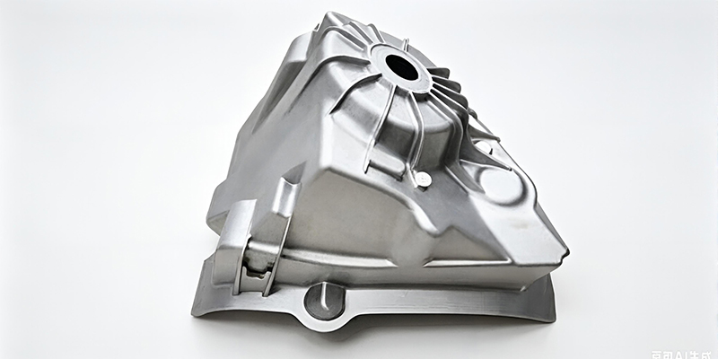 An example of a large, complex EV structural component, such as a shock tower or battery frame segment, designed with integrated ribs and connection points for maximum rigidity.